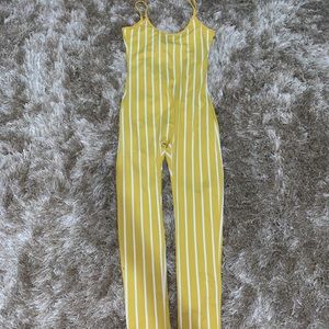 Yellow Striped Jumpsuit